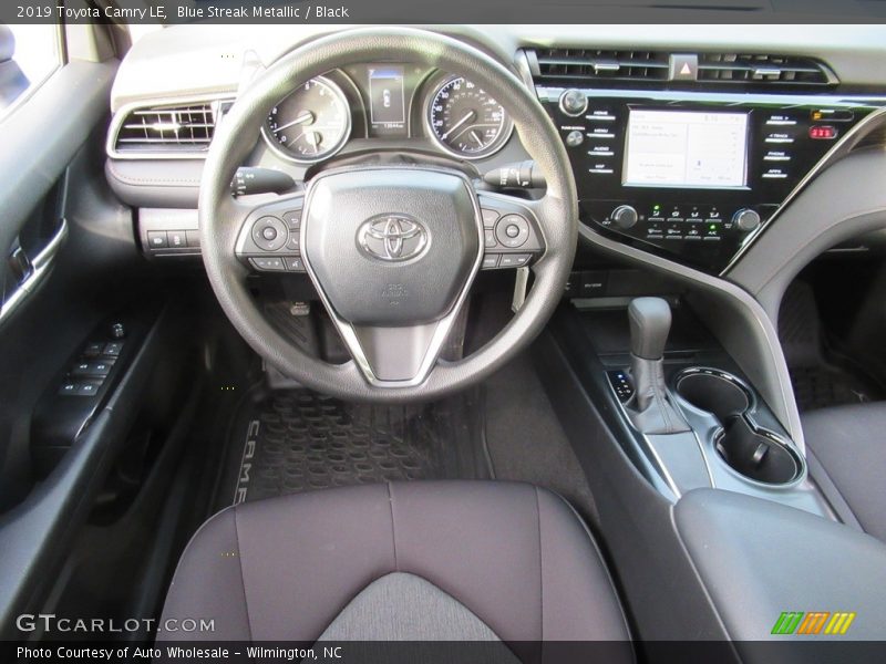 Blue Streak Metallic / Black 2019 Toyota Camry LE