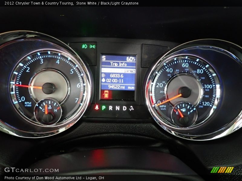 Stone White / Black/Light Graystone 2012 Chrysler Town & Country Touring