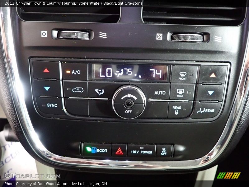 Stone White / Black/Light Graystone 2012 Chrysler Town & Country Touring