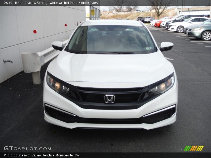 White Orchid Pearl / Black/Ivory 2019 Honda Civic LX Sedan