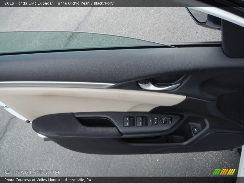White Orchid Pearl / Black/Ivory 2019 Honda Civic LX Sedan