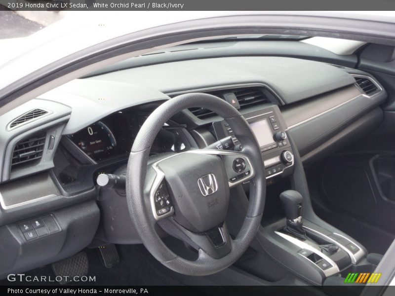 White Orchid Pearl / Black/Ivory 2019 Honda Civic LX Sedan