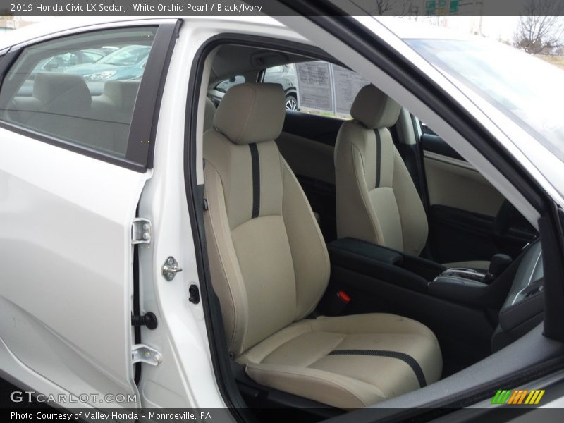 White Orchid Pearl / Black/Ivory 2019 Honda Civic LX Sedan
