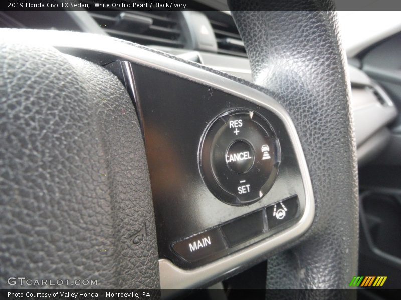 White Orchid Pearl / Black/Ivory 2019 Honda Civic LX Sedan