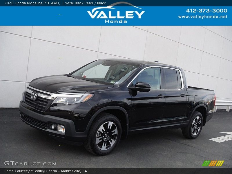 Crystal Black Pearl / Black 2020 Honda Ridgeline RTL AWD