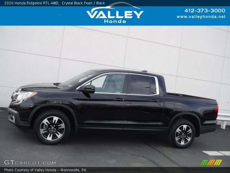 Crystal Black Pearl / Black 2020 Honda Ridgeline RTL AWD