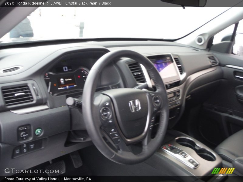 Crystal Black Pearl / Black 2020 Honda Ridgeline RTL AWD