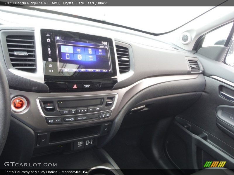Crystal Black Pearl / Black 2020 Honda Ridgeline RTL AWD