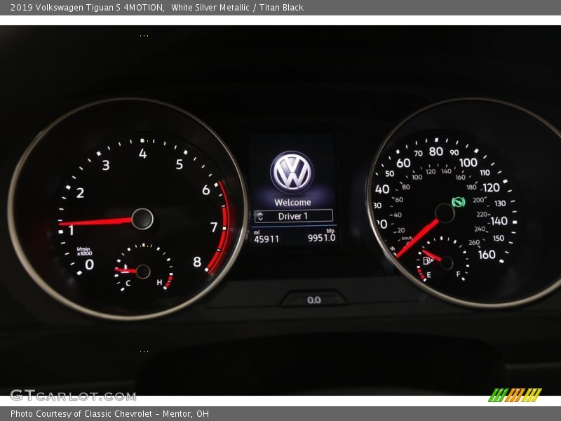 White Silver Metallic / Titan Black 2019 Volkswagen Tiguan S 4MOTION