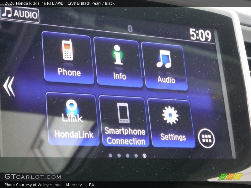 Crystal Black Pearl / Black 2020 Honda Ridgeline RTL AWD