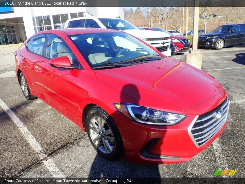 Scarlet Red / Gray 2018 Hyundai Elantra SEL