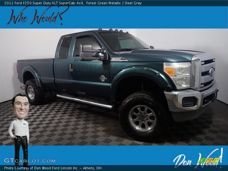 Forest Green Metallic / Steel Gray 2011 Ford F250 Super Duty XLT SuperCab 4x4