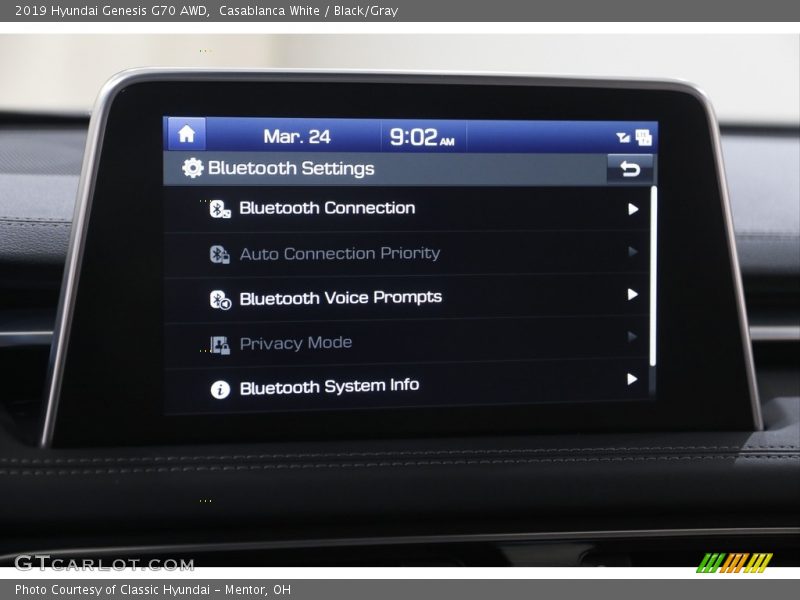 Casablanca White / Black/Gray 2019 Hyundai Genesis G70 AWD