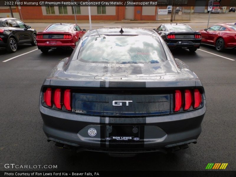 Carbonized Gray Metallic / Showstopper Red 2022 Ford Mustang GT Premium Fastback