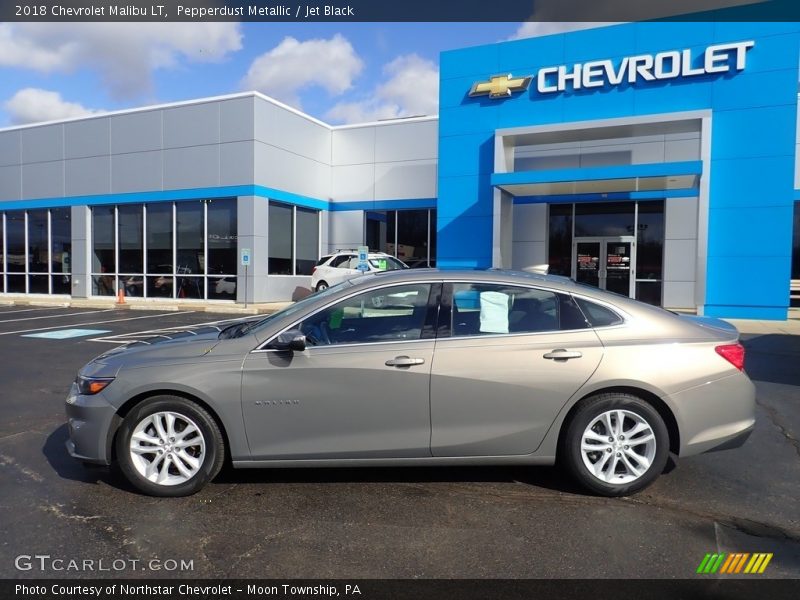 Pepperdust Metallic / Jet Black 2018 Chevrolet Malibu LT