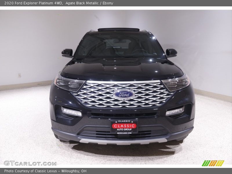 Agate Black Metallic / Ebony 2020 Ford Explorer Platinum 4WD