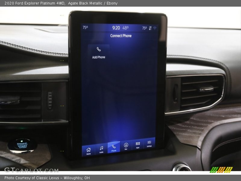 Agate Black Metallic / Ebony 2020 Ford Explorer Platinum 4WD