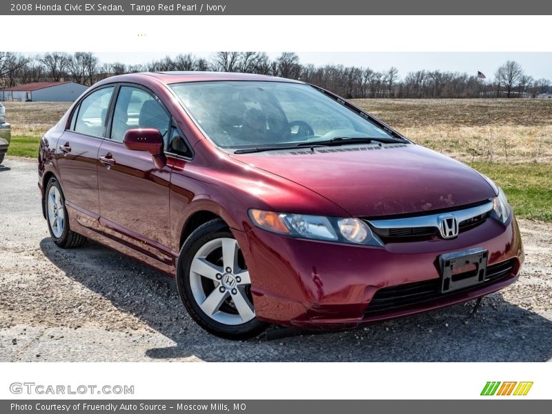 Tango Red Pearl / Ivory 2008 Honda Civic EX Sedan