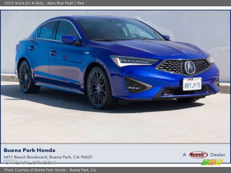 Apex Blue Pearl / Red 2020 Acura ILX A-Spec