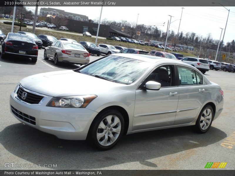 Alabaster Silver Metallic / Gray 2010 Honda Accord EX-L Sedan