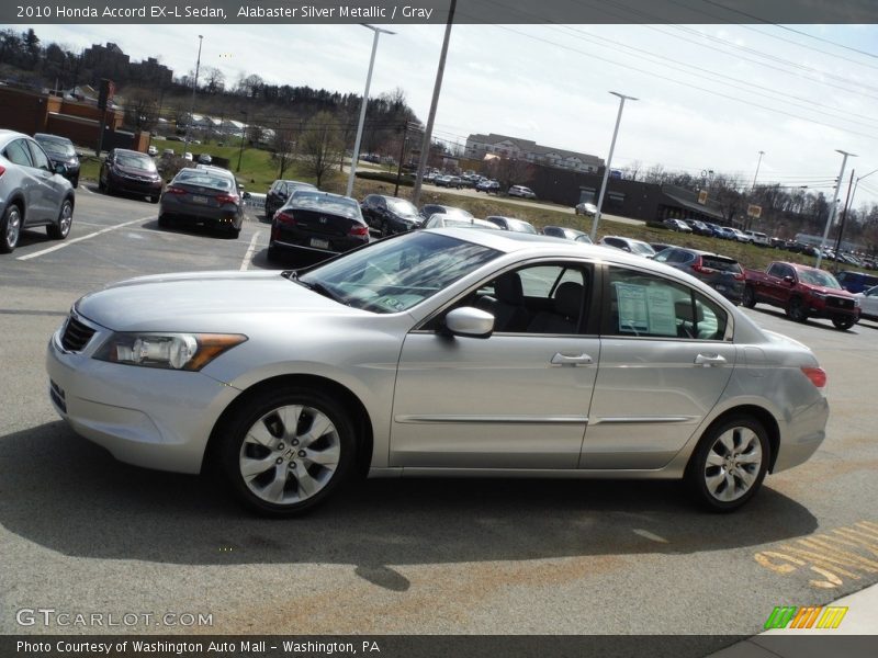 Alabaster Silver Metallic / Gray 2010 Honda Accord EX-L Sedan