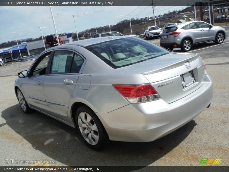 Alabaster Silver Metallic / Gray 2010 Honda Accord EX-L Sedan