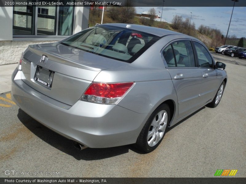 Alabaster Silver Metallic / Gray 2010 Honda Accord EX-L Sedan