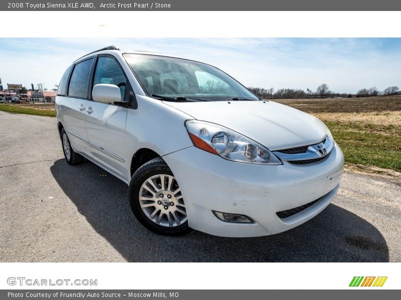Arctic Frost Pearl / Stone 2008 Toyota Sienna XLE AWD