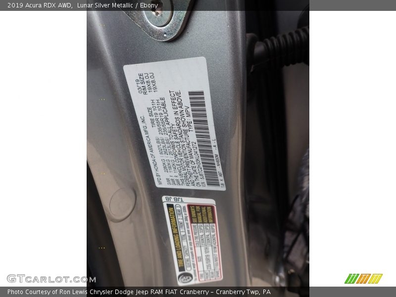 Lunar Silver Metallic / Ebony 2019 Acura RDX AWD