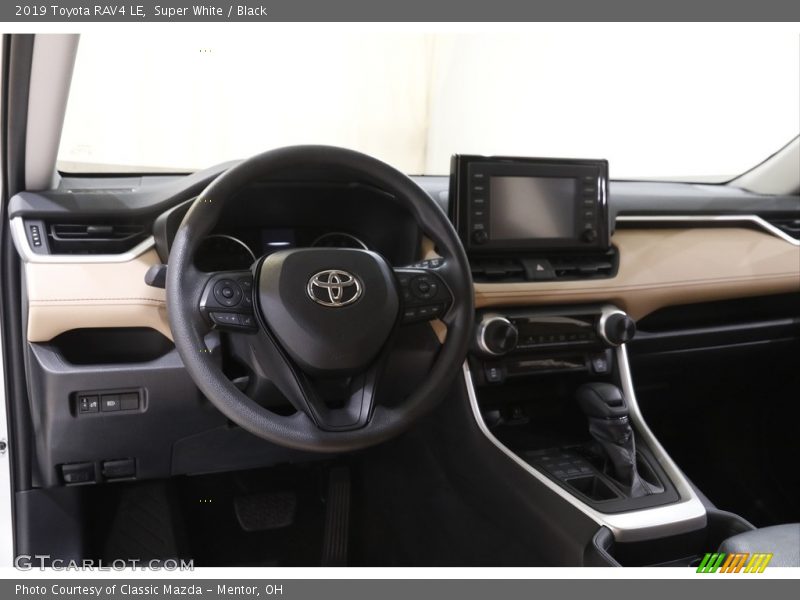 Super White / Black 2019 Toyota RAV4 LE