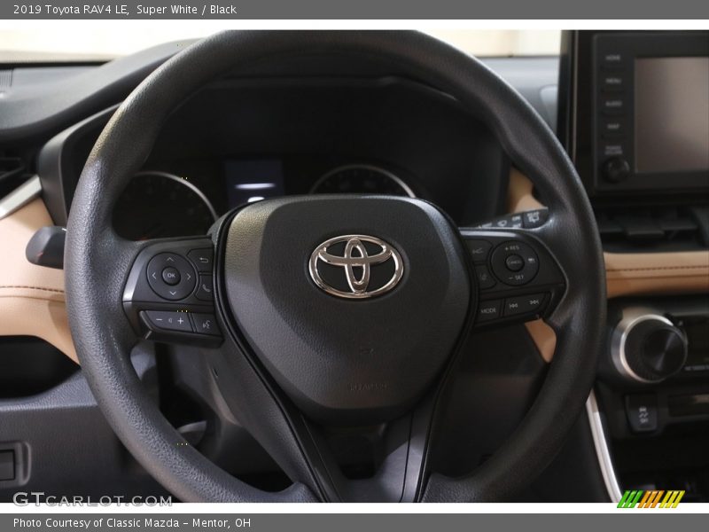 Super White / Black 2019 Toyota RAV4 LE
