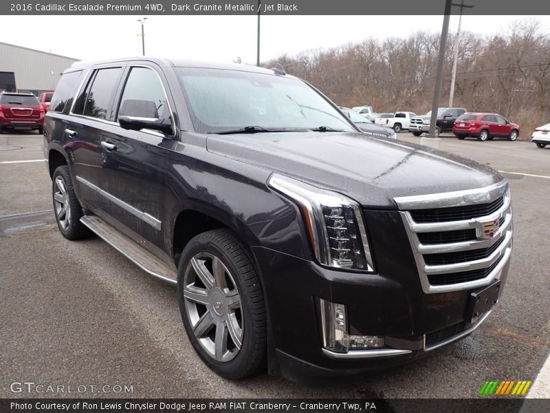 Dark Granite Metallic / Jet Black 2016 Cadillac Escalade Premium 4WD