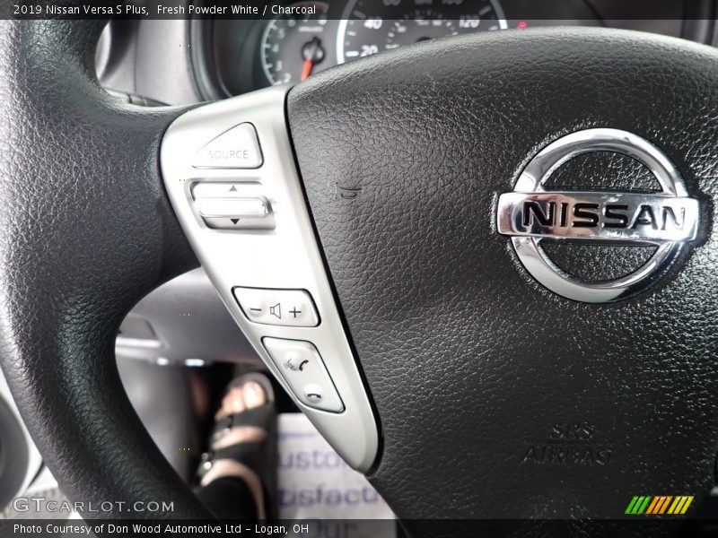 Fresh Powder White / Charcoal 2019 Nissan Versa S Plus