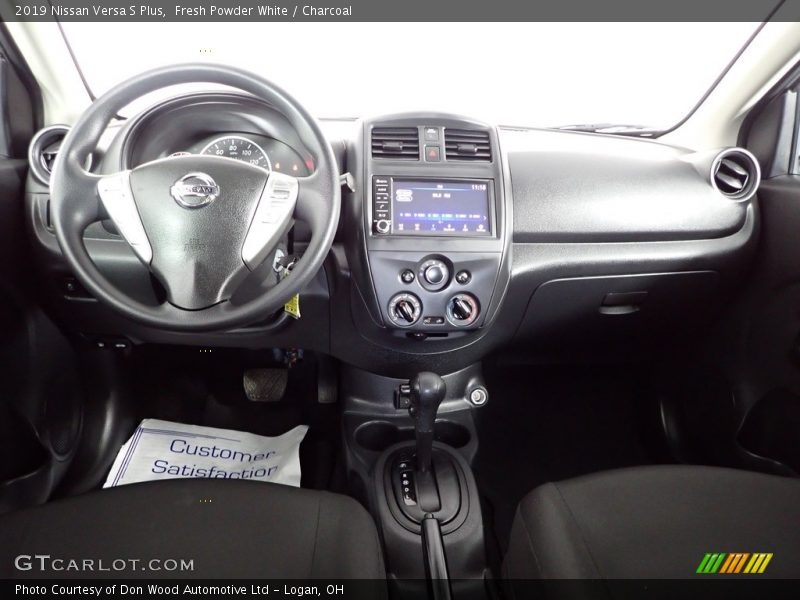 Fresh Powder White / Charcoal 2019 Nissan Versa S Plus