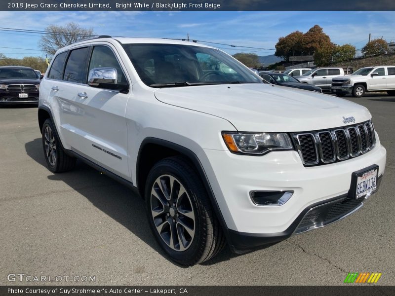 Bright White / Black/Light Frost Beige 2018 Jeep Grand Cherokee Limited