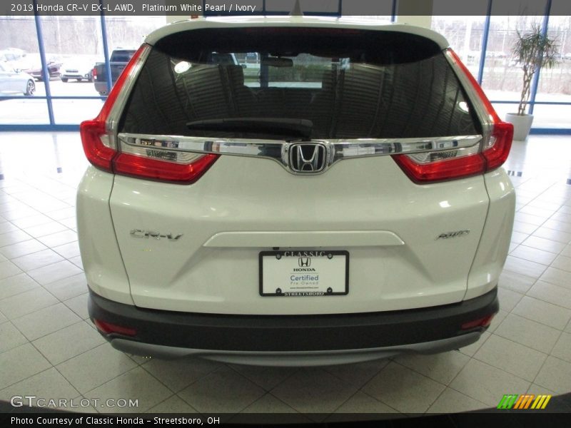 Platinum White Pearl / Ivory 2019 Honda CR-V EX-L AWD