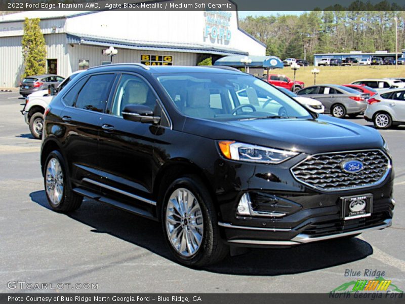 Agate Black Metallic / Medium Soft Ceramic 2022 Ford Edge Titanium AWD