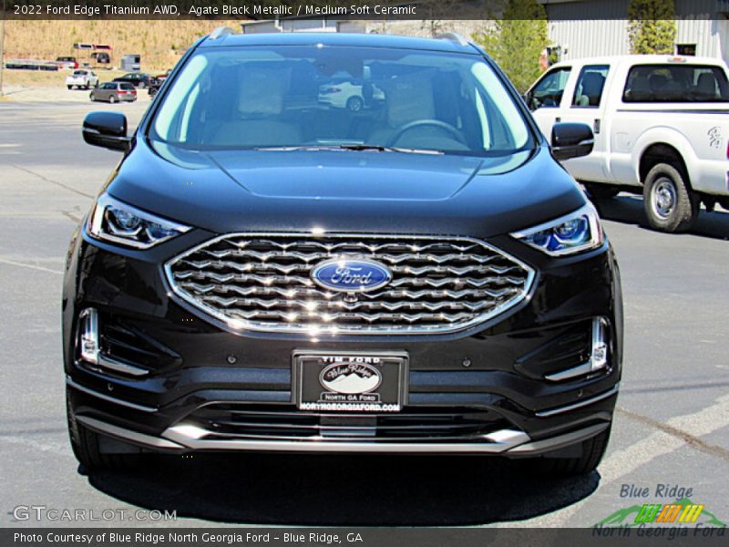 Agate Black Metallic / Medium Soft Ceramic 2022 Ford Edge Titanium AWD