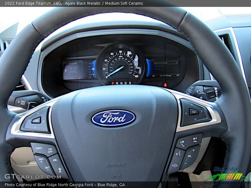 Agate Black Metallic / Medium Soft Ceramic 2022 Ford Edge Titanium AWD