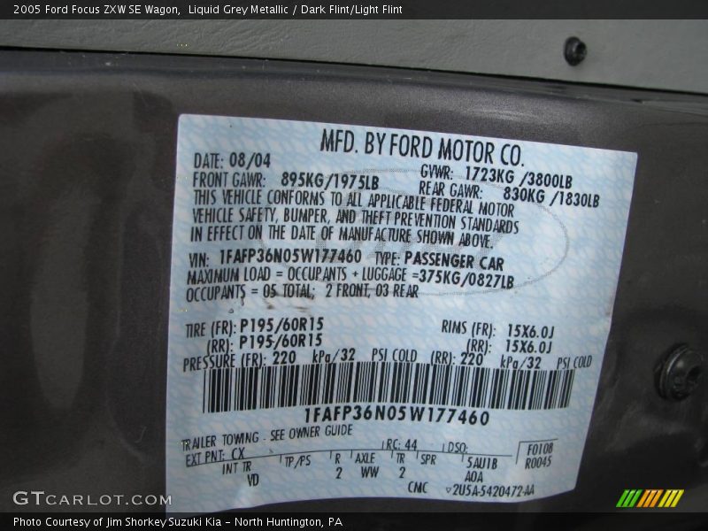 Liquid Grey Metallic / Dark Flint/Light Flint 2005 Ford Focus ZXW SE Wagon
