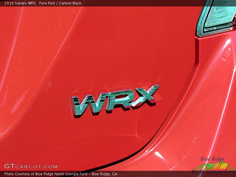 Pure Red / Carbon Black 2016 Subaru WRX