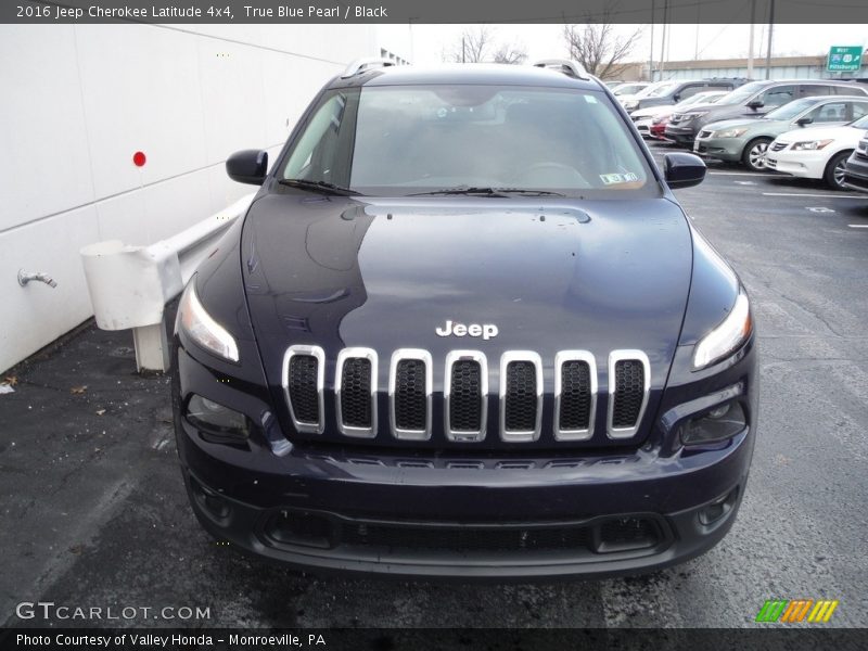 True Blue Pearl / Black 2016 Jeep Cherokee Latitude 4x4