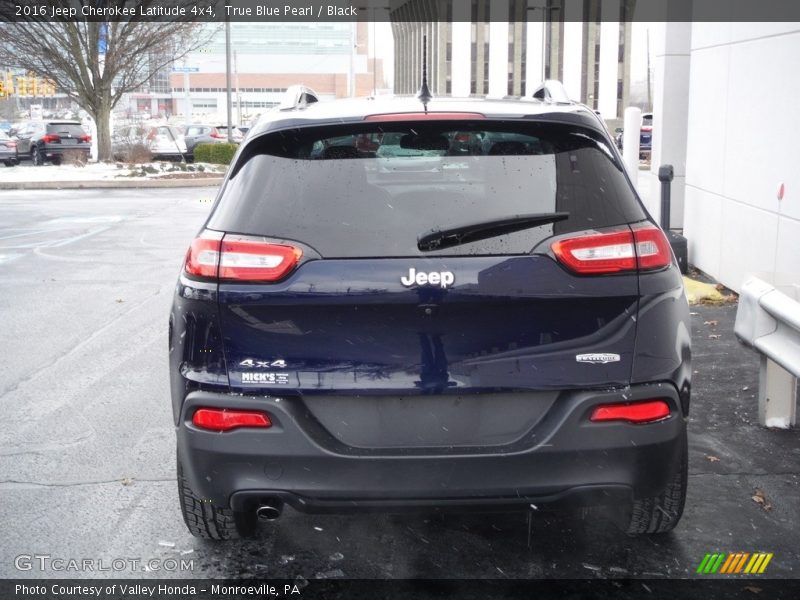 True Blue Pearl / Black 2016 Jeep Cherokee Latitude 4x4