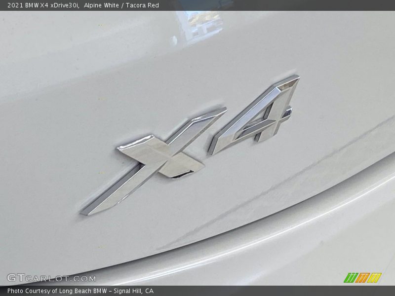 Alpine White / Tacora Red 2021 BMW X4 xDrive30i