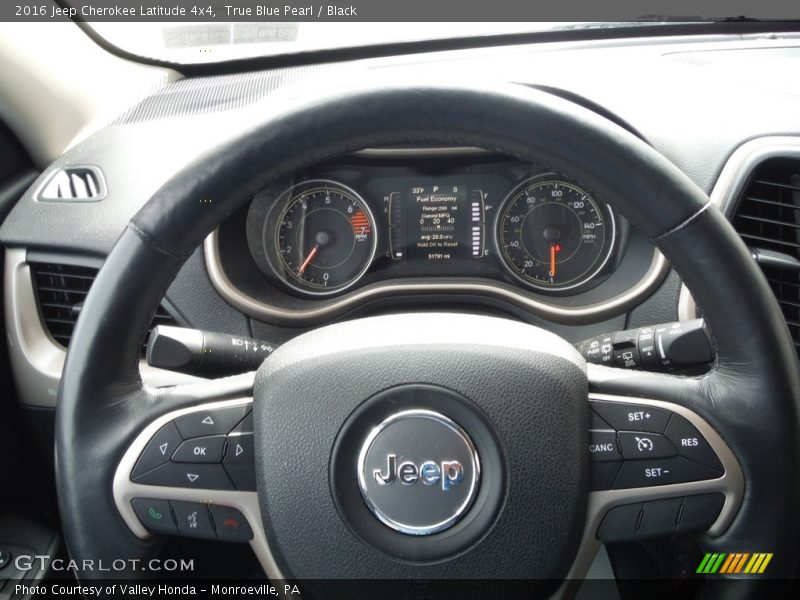 True Blue Pearl / Black 2016 Jeep Cherokee Latitude 4x4