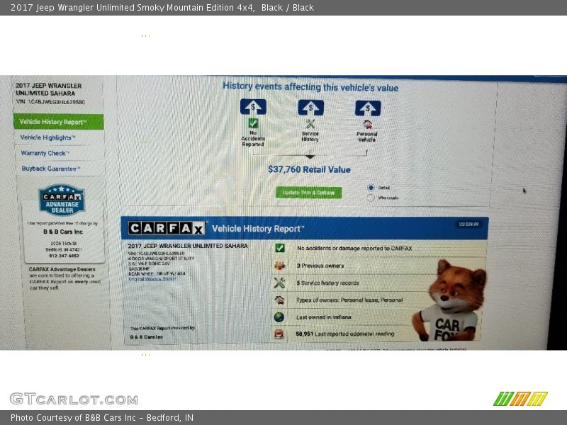 Black / Black 2017 Jeep Wrangler Unlimited Smoky Mountain Edition 4x4