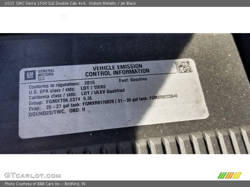 Iridium Metallic / Jet Black 2015 GMC Sierra 1500 SLE Double Cab 4x4