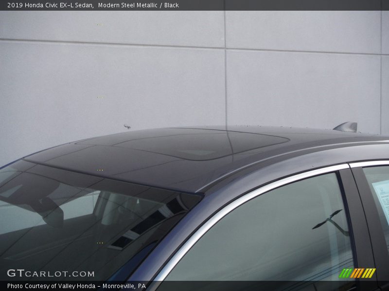 Modern Steel Metallic / Black 2019 Honda Civic EX-L Sedan