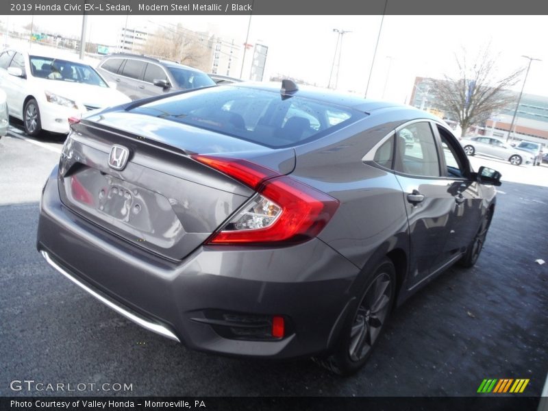 Modern Steel Metallic / Black 2019 Honda Civic EX-L Sedan