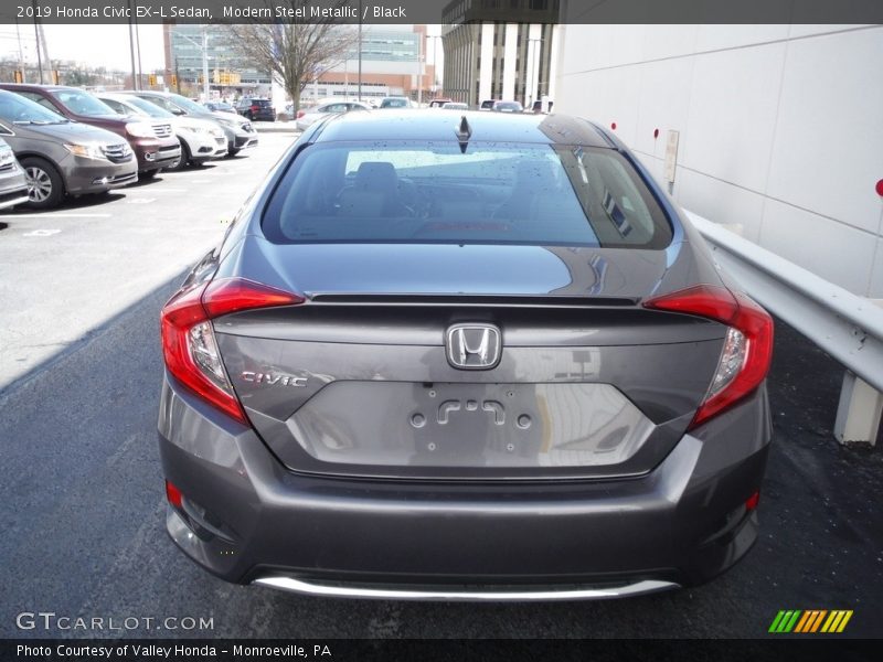 Modern Steel Metallic / Black 2019 Honda Civic EX-L Sedan
